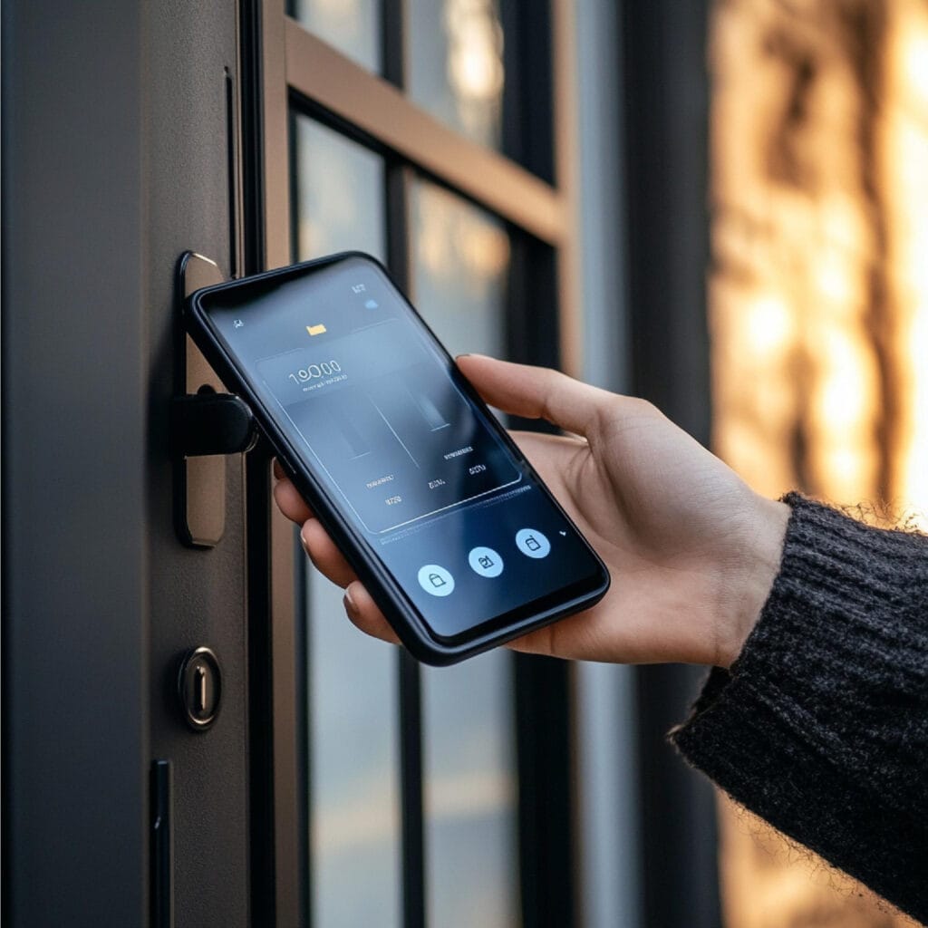 smart phone opening door