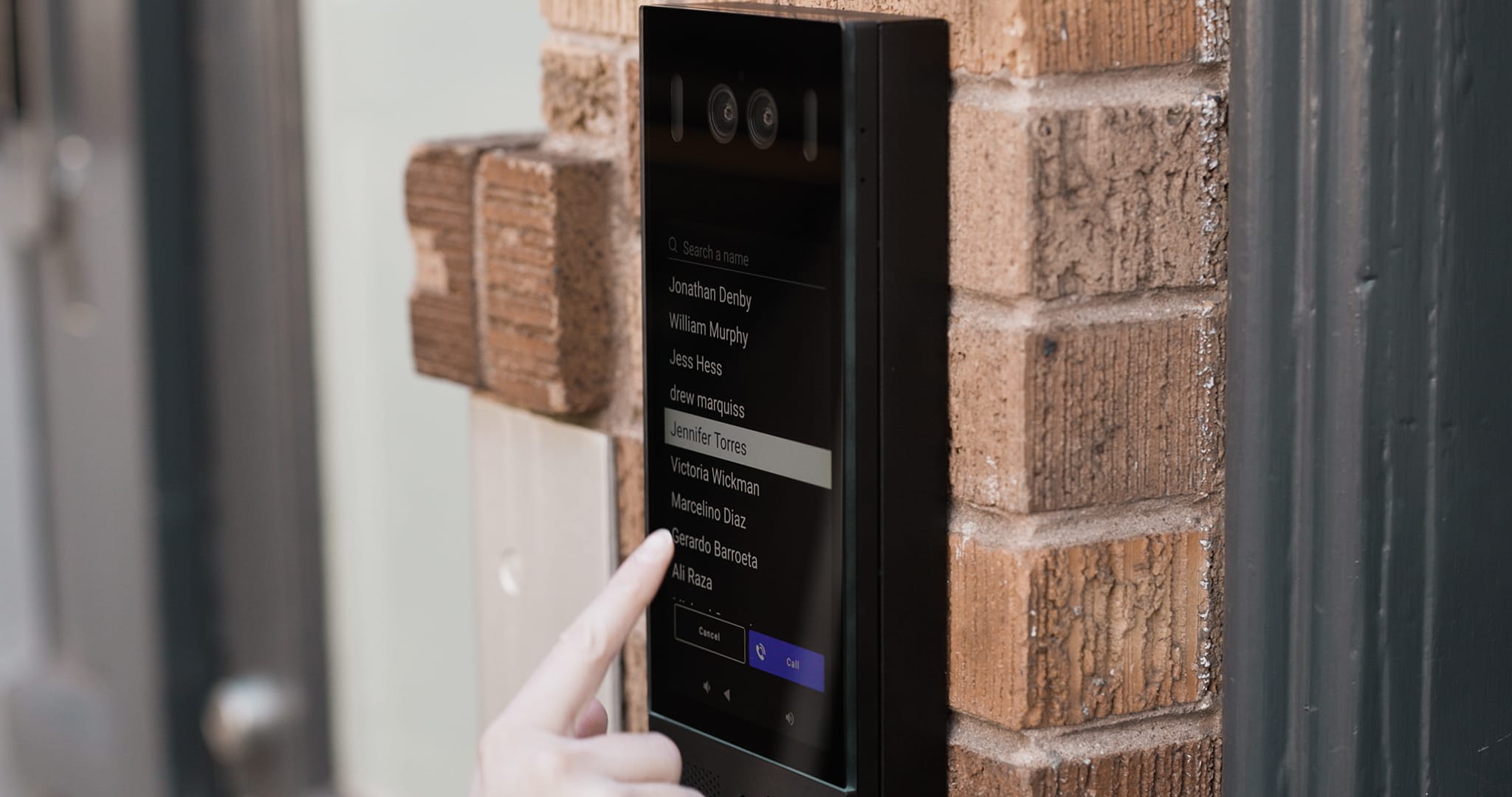Modern video intercom station for an apartment building entrance